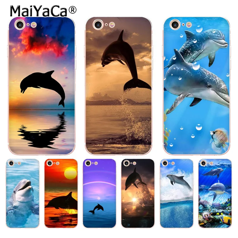 Мягкий прозрачный чехол для телефона MaiYaCa Ocean Dolphin Dance And Jumping iPhone 8 7 6 6S Plus X 10 5 5S SE