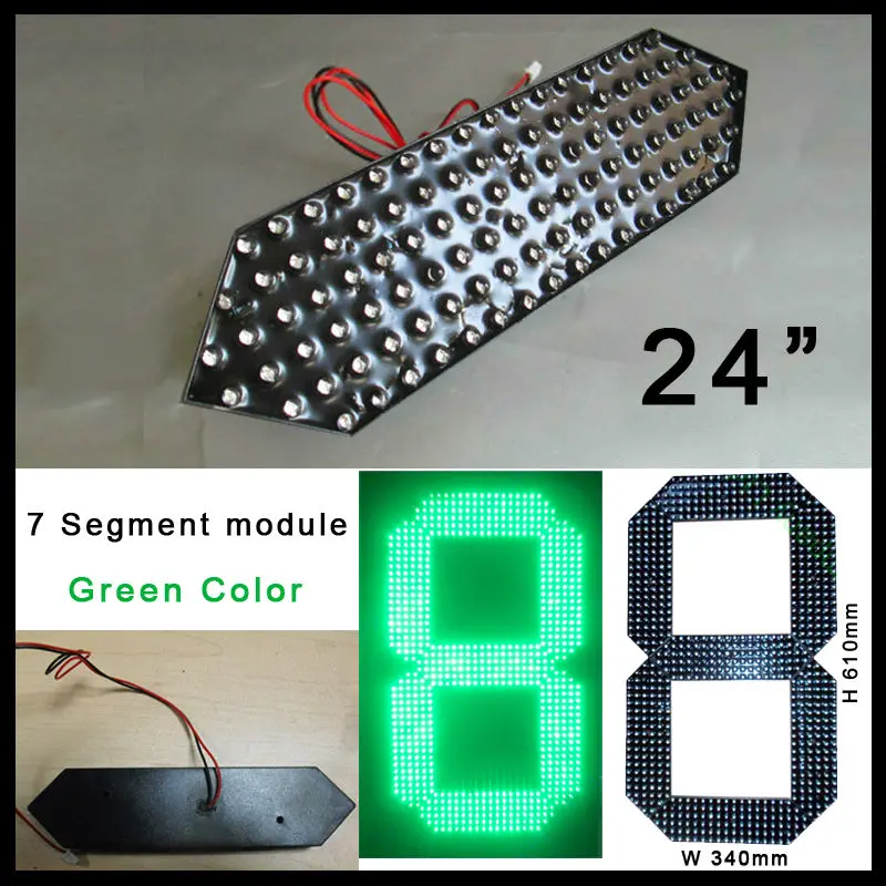 

24" green color digita numbers module,7 segment,oil price,High brightness,led signs,led gas price,led score,remote control