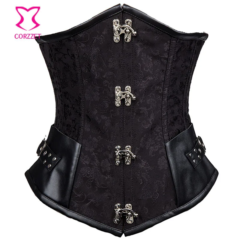 Черные кожаные корсеты и бюстье Corzzet в стиле стимпанк соблазнительные готические
