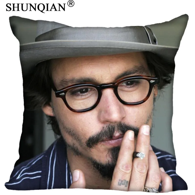 

DIY Pillowcases Johnny Depp Personalized Pillowcase Custom Throw Pillow Case Customized Pillow Covers (Two Sides)