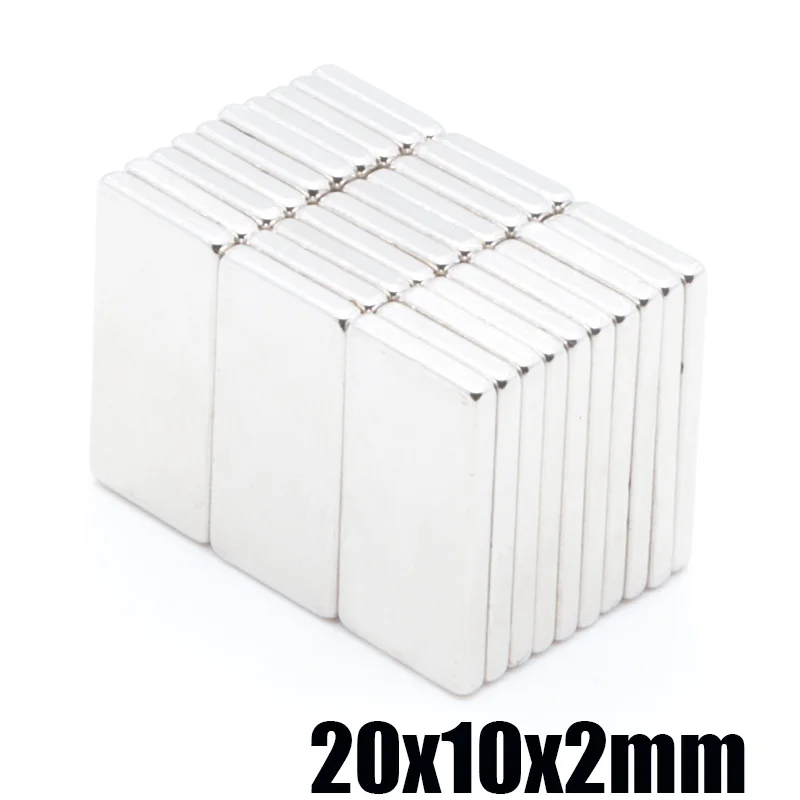 100 шт. 20x10x2 мм N35 неодимовые магниты супер сильные 20*10*2 сильный редкоземельный
