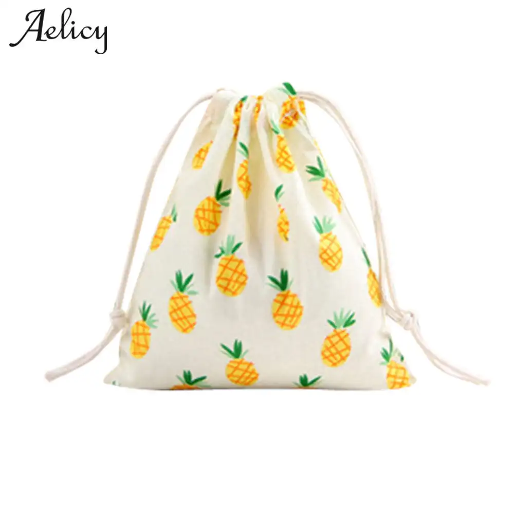 Aelicy унисекс с принтом из мультфильма льняные сумки на шнурке дорожный рюкзак