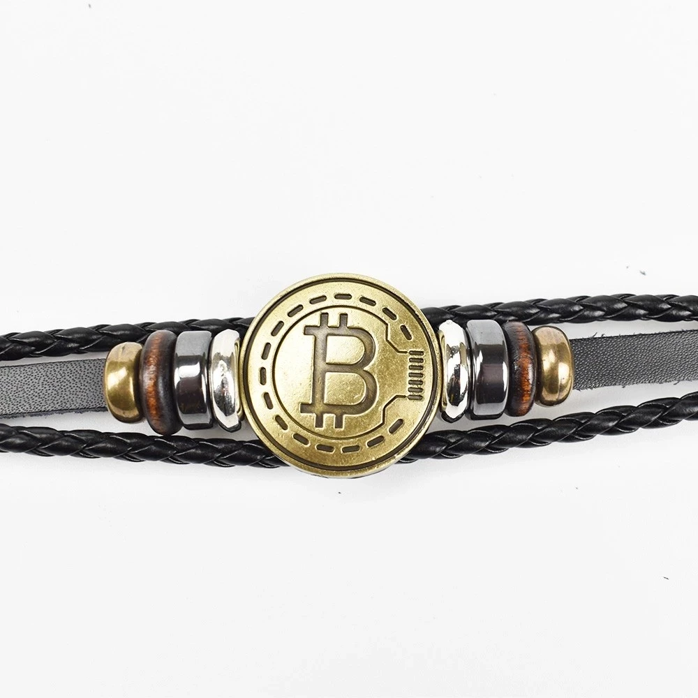 Мода Античный цвет Биткоин Монета браслет ручной работы Croptocurrency подарок для бойфренда и коллекции