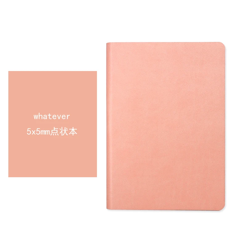 pink A5 Dotted Bullet Journal Kawaii Pink Leather Diary Blank Pages Sketchbook Notebook for School Office Notepad Customize Logo D40 - Цвет: pink
