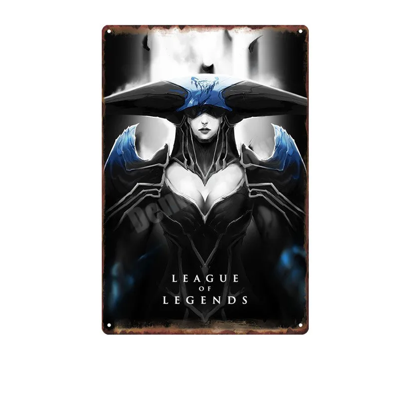 O League of Legends табличка винтажная металлическая жестяная вывеска Паб Бар Игровая комната декоративная тарелка Lee Sin живопись Настенная художественная Наклейка Декор N278 - Цвет: O