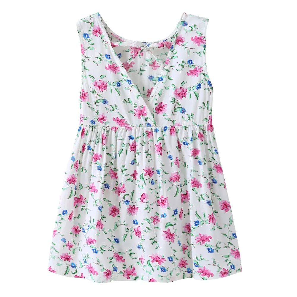 Платье для девочек новинка летняя детская одежда хлопковое платье без рукавов в