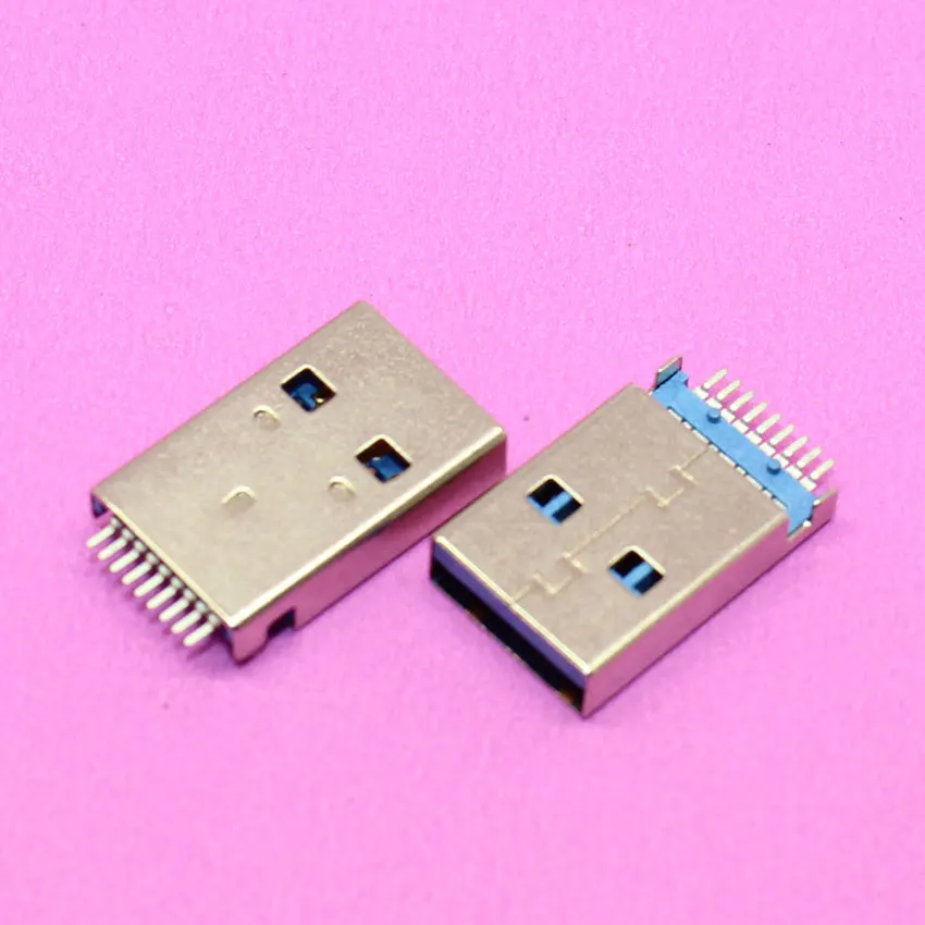 

YuXi New Male USB 3.0 connector Sink type jack 180degree SMT for U disk