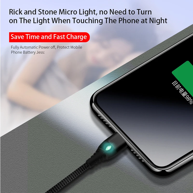 Магнитный кабель Micro USB для iPhone samsung type-c 3A Быстрая зарядка Магнитный адаптер зарядного устройства usb type C кабели для мобильных телефонов