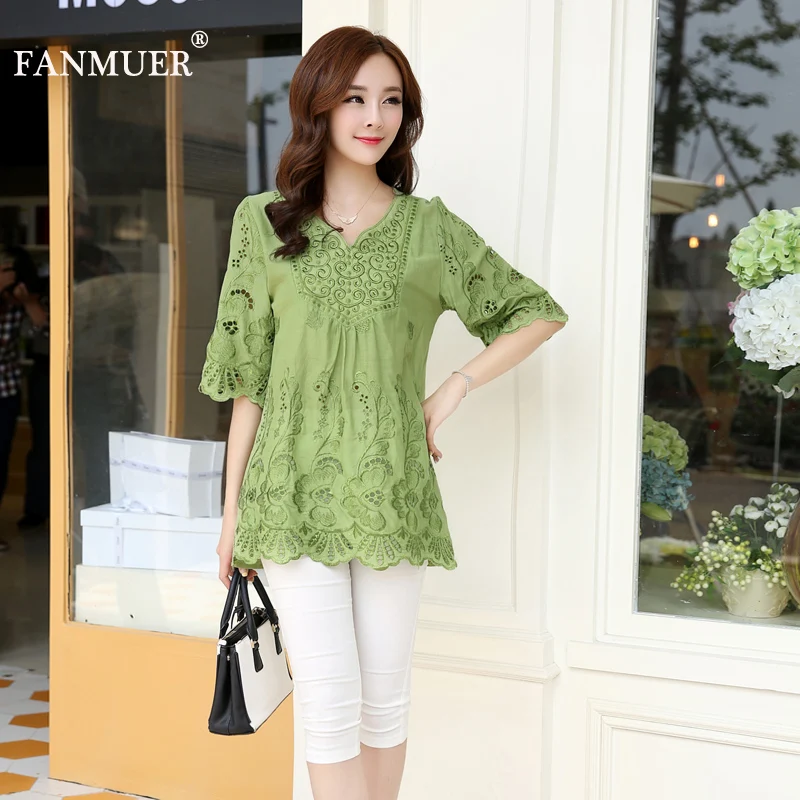 

мода летние 2017 лето Женщины Блузки Вышивка женские Рубашка женская блузка топы платья топ женский одежда для женщин рубашки блуза больших ф...