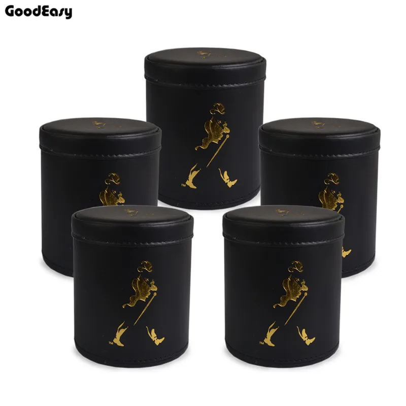 Лидер продаж черные кожаные кости чашка пластиковые и 6 шт. акриловых кубиков