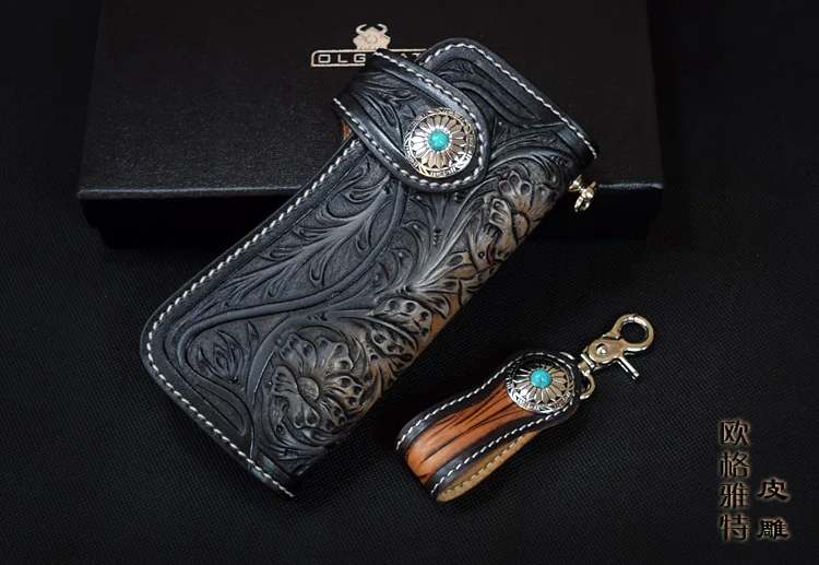 OLG. YAT кожаный кошелек ручной работы женский из коровьей кожи Arabesque длинная