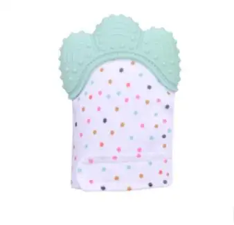 Light Green 1 шт. Детские Силиконовые варежки Прорезыватель зубов перчатки звук Прорезыватель новорожденных жевательные кормящие варежки Прорезыватель Соска перчатки CSP-6 - Цвет: Light Green