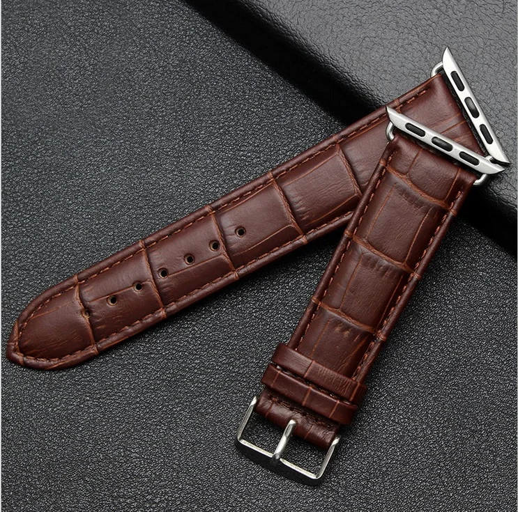 GOOSUU Genuine Leather Buckle Wrist Strap Band Belt for iWatch Apple Watch 38mm 42mm Watchband For iwatch with Connector | Наручные часы