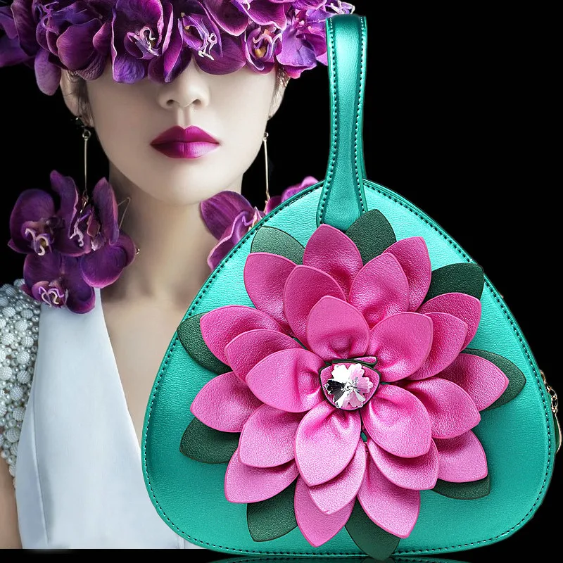 THREEPEAS Новый Сердце сумки поколение diamond flower леди в этническом стиле форме сердца