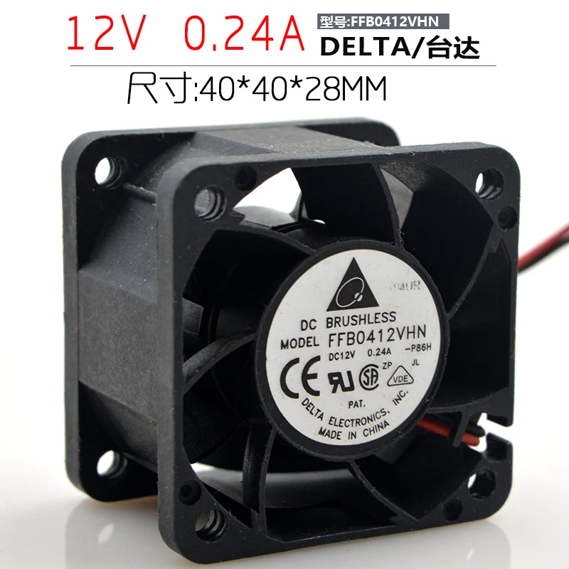 DELTA D'origine FFB0412SVHN Ordinateur Ventilateur De Refroidissement осевой DC 12 V 0.24A 4028 40*40*28 мм 2 fils|Кулеры и