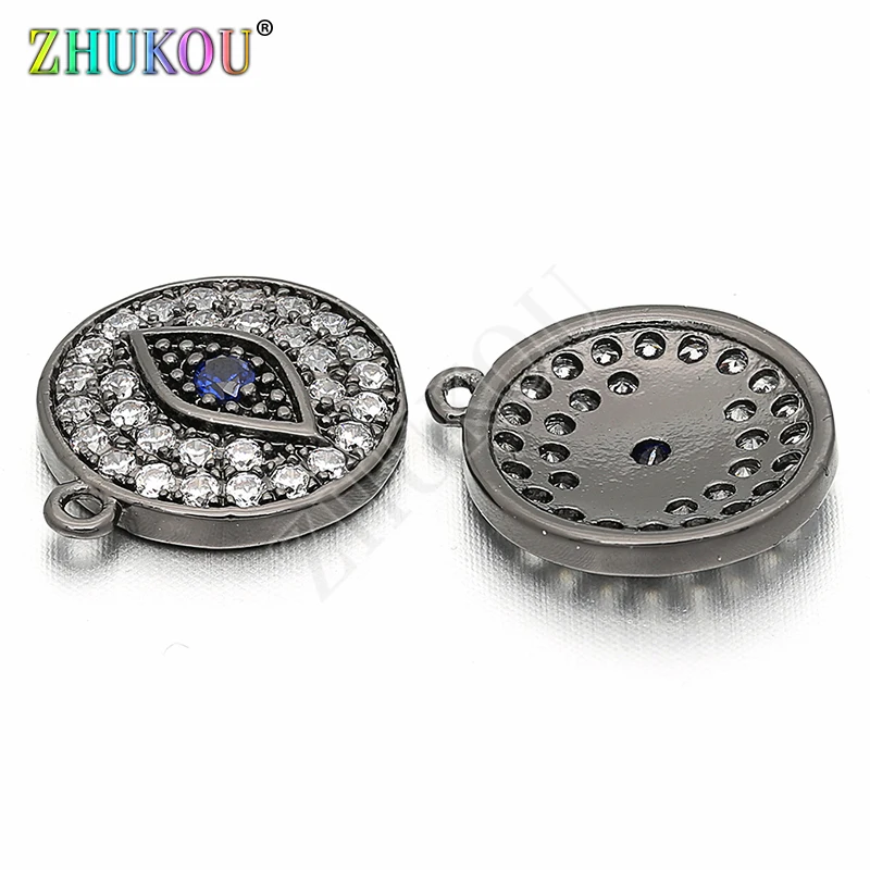 12 мм латунный кубический цирконий ручной работы Милые Глаза Подвески DIY