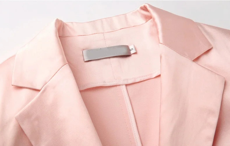 Женский брючный костюм розовый однотонный пиджак и брюки карандаш|Брючные - Фото №1