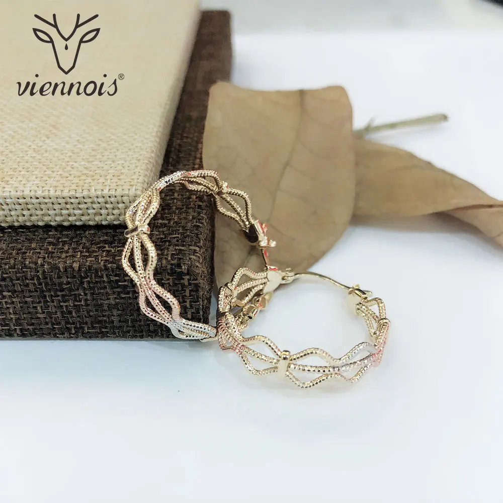 Viennois, большой скрученный круг, серьги-кольца для женщин, круглые, розовое золото, Разноцветные серьги, модное ювелирное изделие