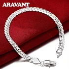 925 серебро 5 мм 20 см боковые браслеты мужские модные браслеты Ювелирные изделия Подарки