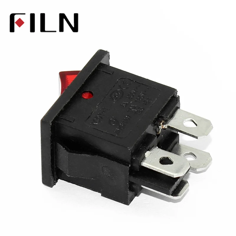 FILN KCD1 кулисный переключатель 10A 250V 4 фута ВКЛ-ВЫКЛ мини выключатели питания со