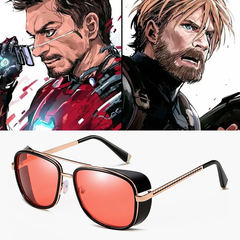 Железный человек 3 Tony Stark очки Робер Дауни ветрозащитные солнцезащитные ретро