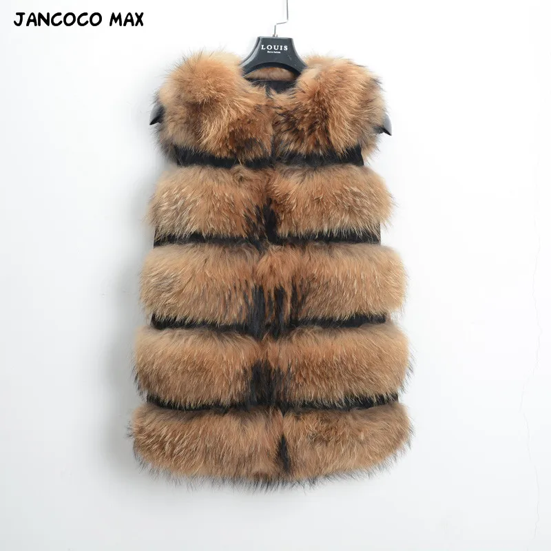 Jancoco Max 8 цветов жилет из натурального меха женский жилет из натурального меха енота длинный жилет Зимняя Новая модная куртка 1150L