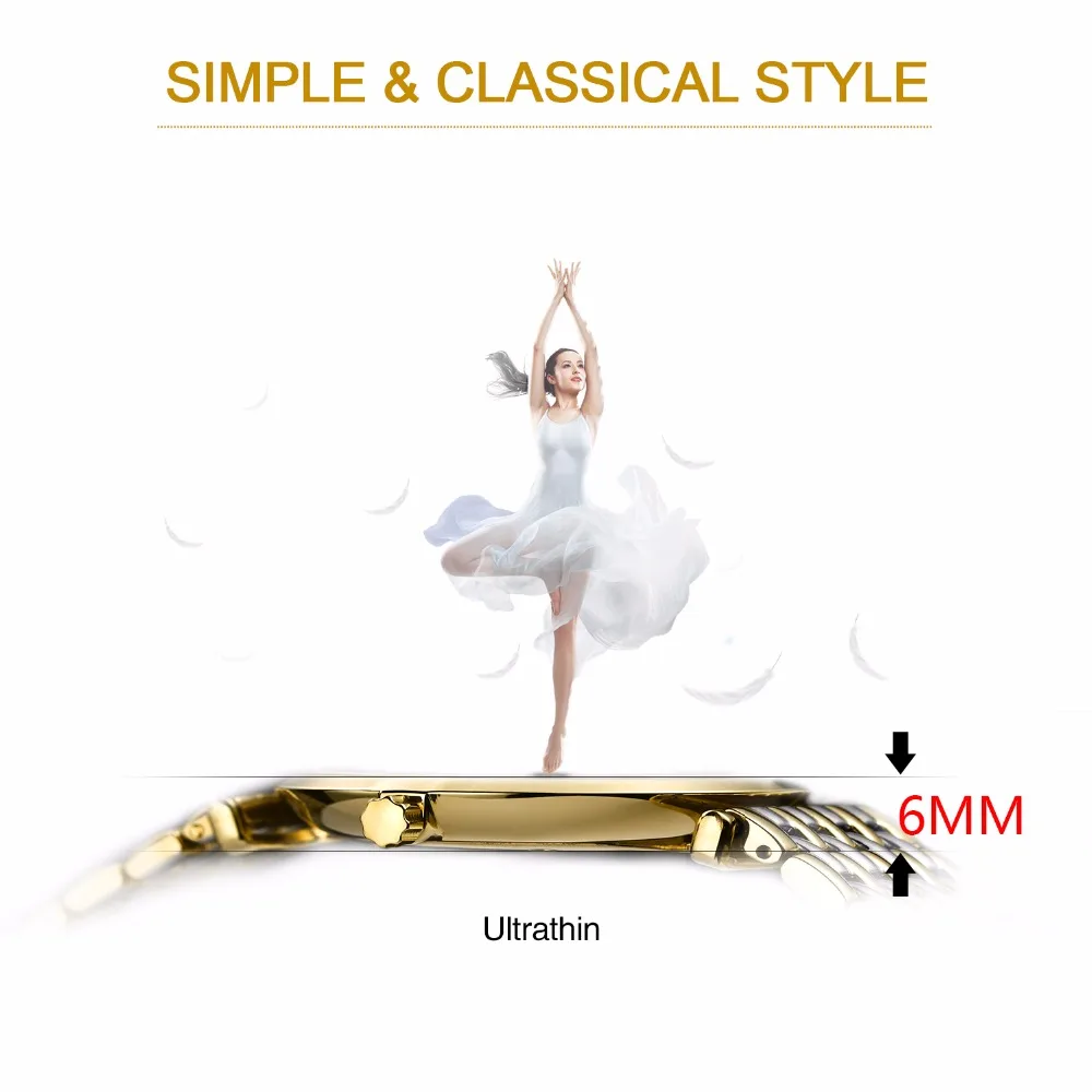 Burei Золотые Женские Часы Лучший Бренд Моды Стали Ремешок Сапфир Объектив