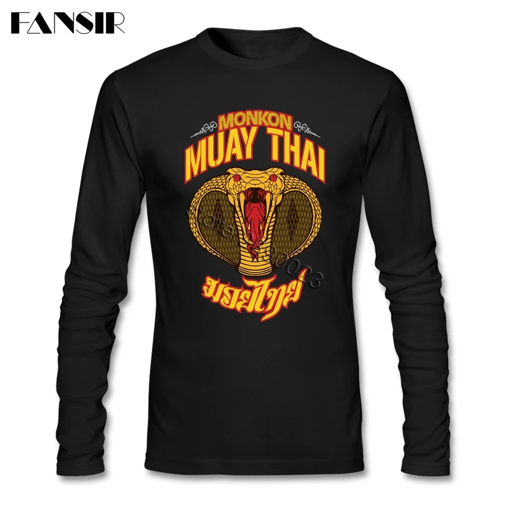 Футболка Monkon Muay Thai мужская хлопковая Классическая футболка с длинным рукавом и