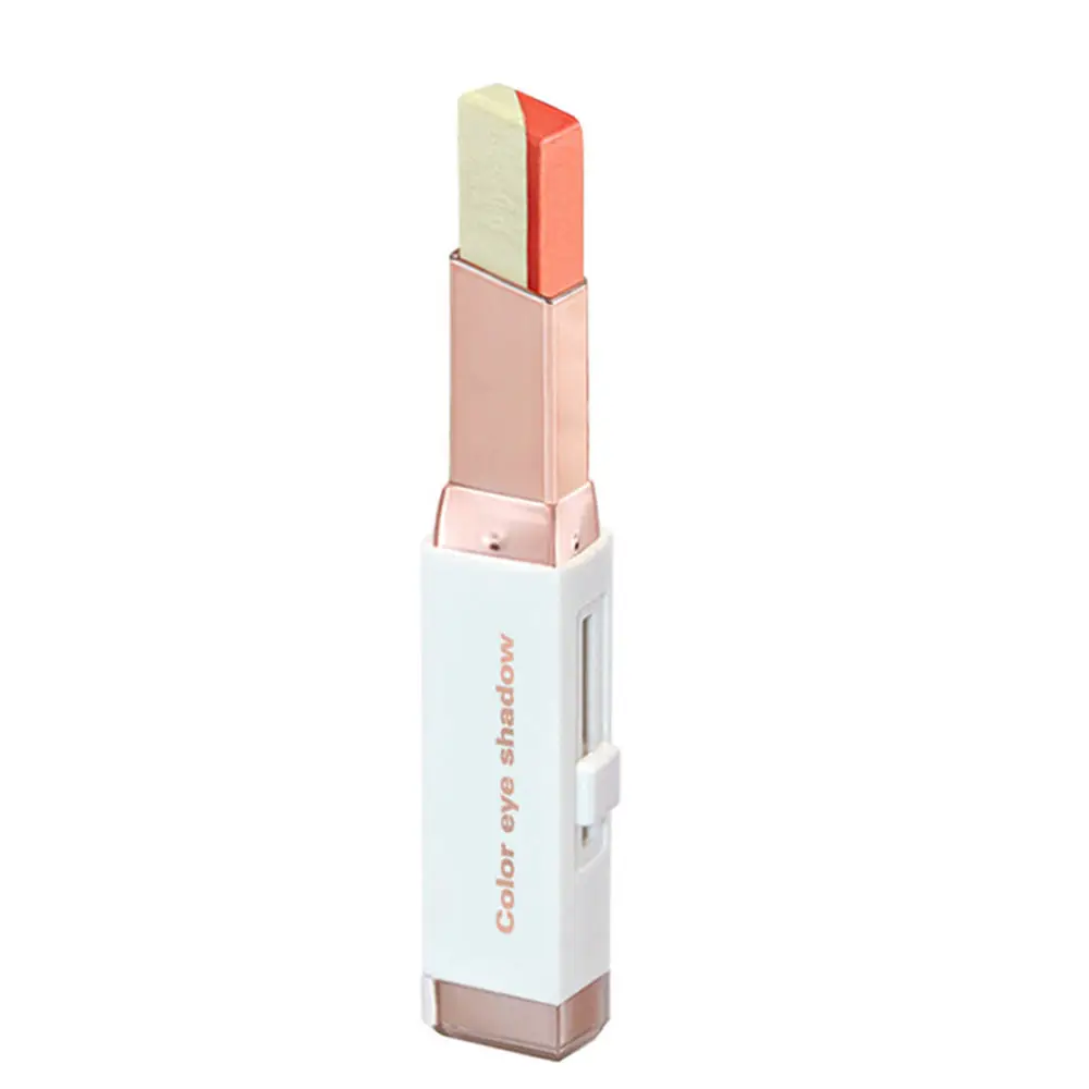 Лиловый Korean Cosmetics Two Tone Eyeshadow Bar Makeup Eyeshadow Stick Eye Shadow Pencil Pen Beauty Tool - Цвет: Лиловый