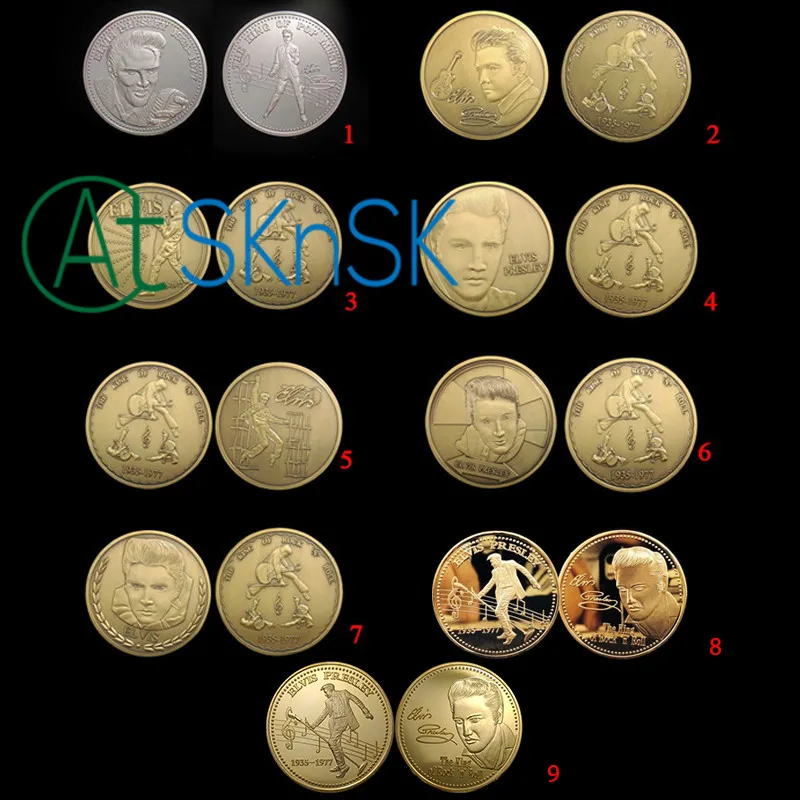 5 шт./лот памятные медали короля рок-н-ролла Элвиса Пресли музыкальная звезда