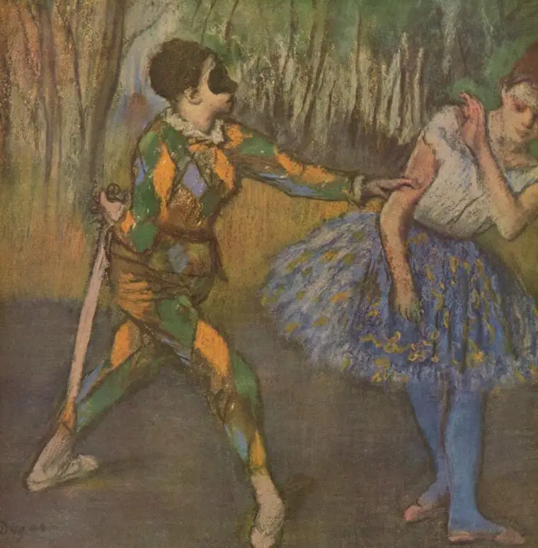 Высокое качество картина маслом холст репродукции Арлекин и Коломбина (1886) от Edgar