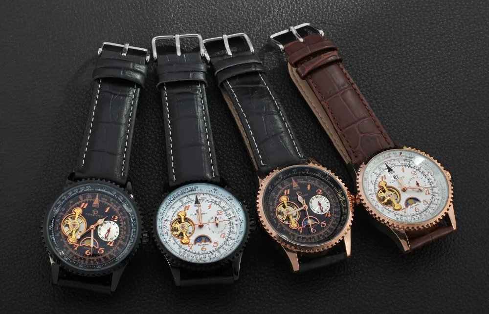 Tourbillon дизайн Moon Phase календарь Мужские s часы Forsining лучший бренд класса люкс