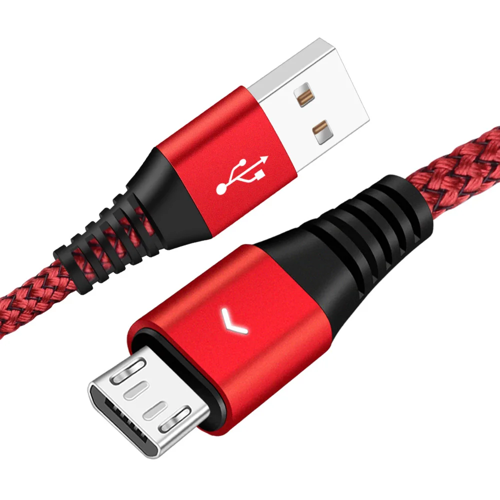 Олаф Micro USB кабель 2A кабель для быстрой зарядки и передачи данных кабель для зарядного устройства Microusb для samsung S7 S6 Xiaomi Android кабели для мобильных телефонов - Цвет: Red