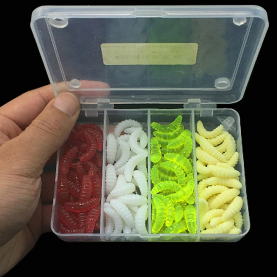 100 шт. рыболовные приманки хлеб ошибка мягкие костюм набор снастей червь личинка