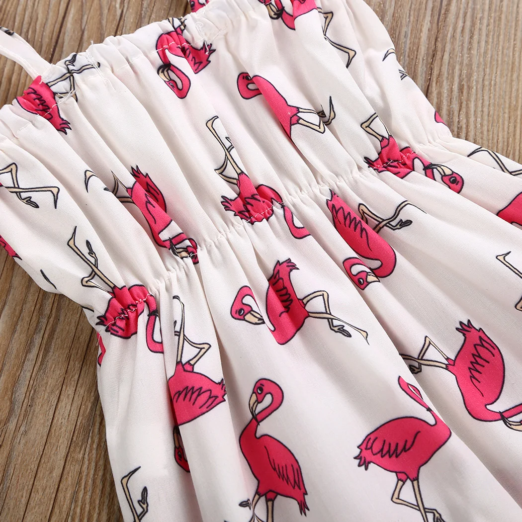 Для новорожденных девочек ползунки оборками с рисунком Фламинго комбинезон