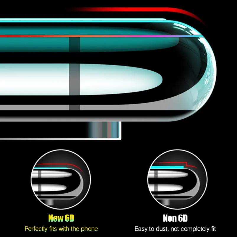 6D изогнутое закаленное стекло 9H для iPhone 11 Pro Xs Max XR X 10 8 7 6 6s plus + Защитная пленка