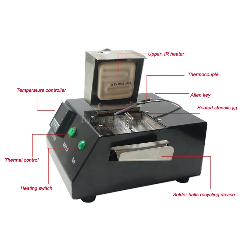 New 200W bga reballing machine 220V soldering stations with direct heat 16pcs universal stencil | Инструменты