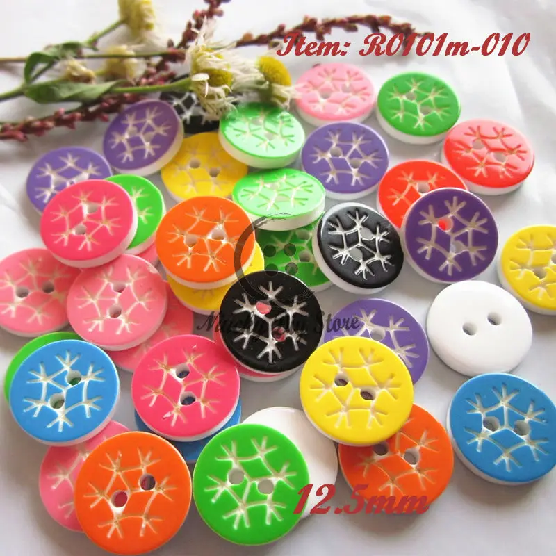 

250 шт 12,5 мм 1/2 "случайные разноцветные ветки полимерные пуговицы для рубашки Детские Ремесло Скрапбукинг Швейные материалы оптом