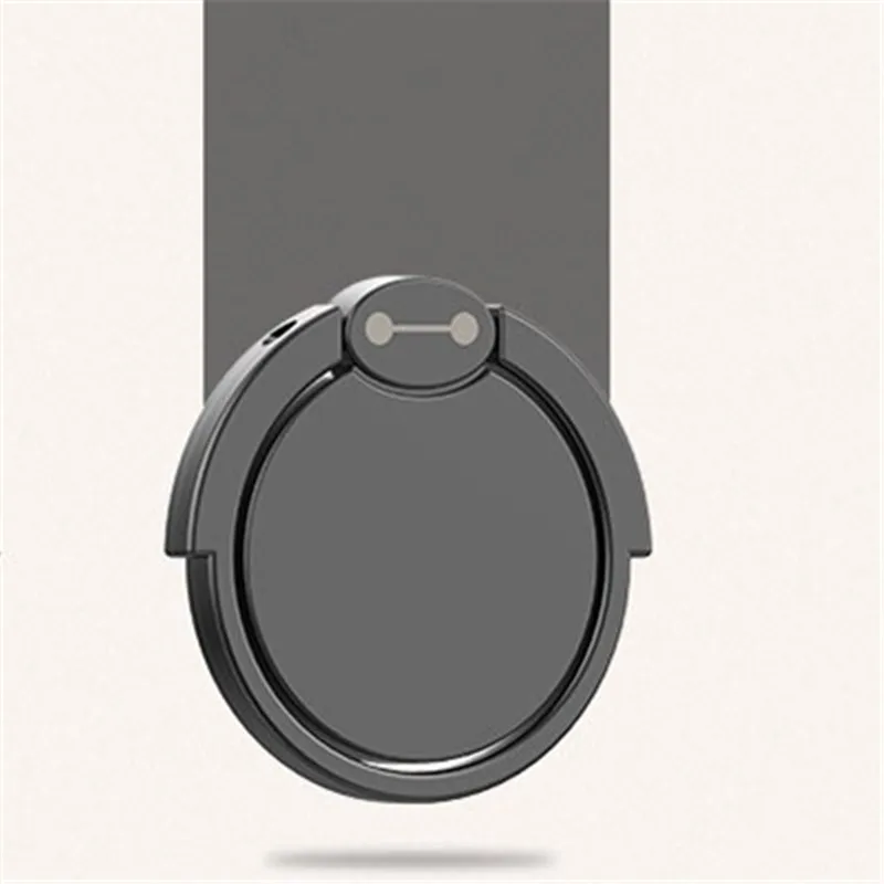 black Мультяшное кольцо на палец, подставка, вращающаяся на 360 градусов, Baymax, универсальная подставка для мобильного телефона, держатель для Iphone X 8 Plus, подставка для смартфона - Цвет: black