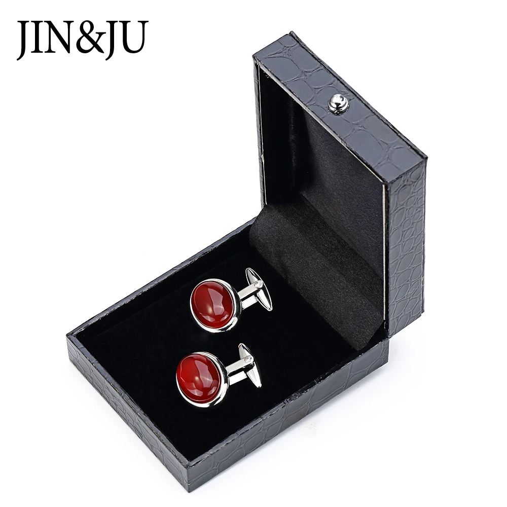 JIN& JU горячие роскошные запонки для мужчин s рубашка манжеты запонки Высокое качество эллипса камень запонки мужские ювелирные изделия дизайн