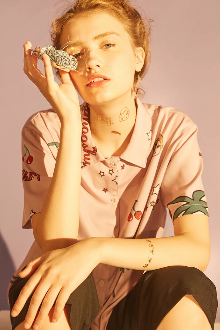 2018 Летняя женская шифоновая блузка в английском стиле оригинальный дизайн