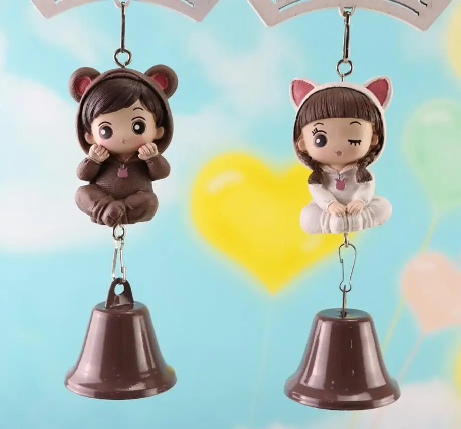 Винтажные потертые классические милые замечательные девичьи колокольчики пара