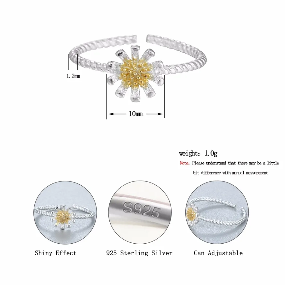 Женское кольцо с желтыми ромашками CHENGXUN минималистичное цветком на Рождество