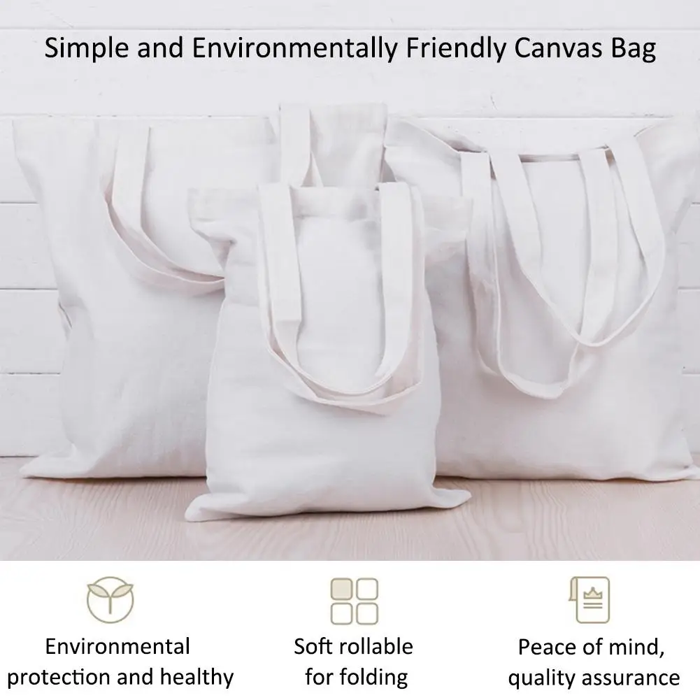 Хлопковая холщовая Повседневная сумка для покупок белая тоут экологичный