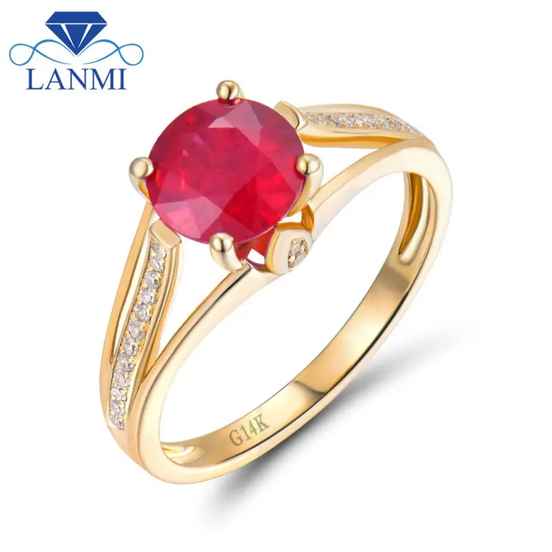 Кольцо из желтого золота 14 к с рубином 7 мм|ring design|ring foryellow gold diamond |