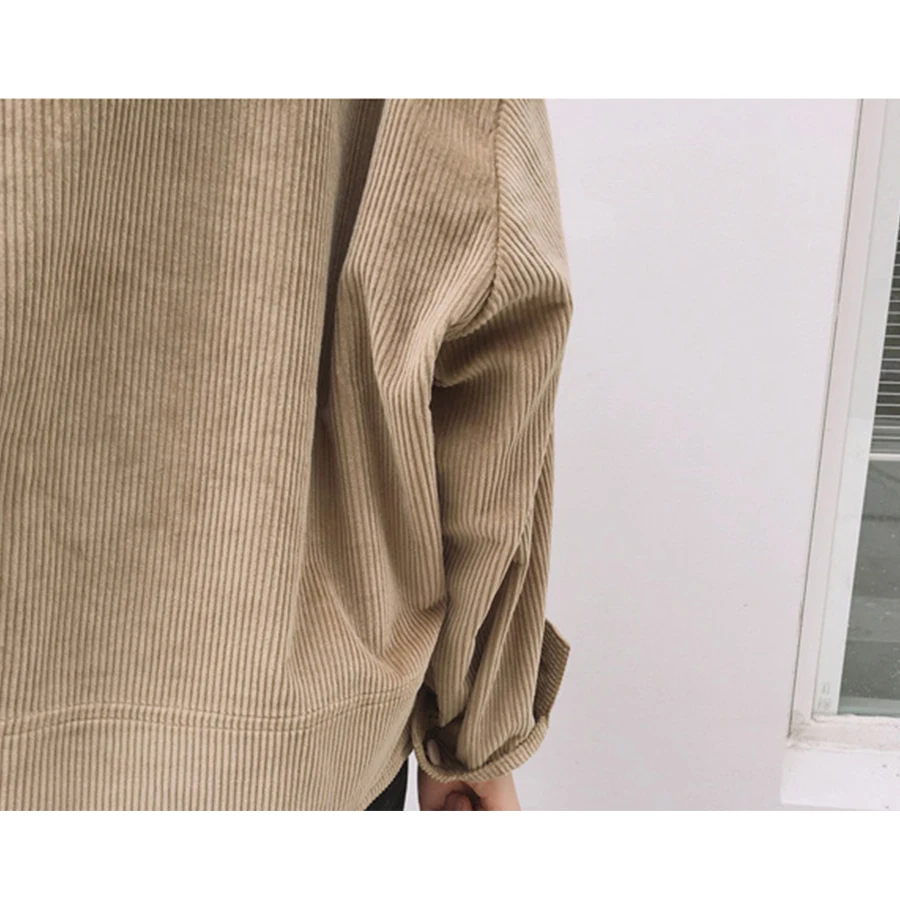 Autumn Corduroy Jacket Women Vintage Coats New Female Casual Long Sleeve Jackets Ladies Cardigan Black Winter Clothing Girls