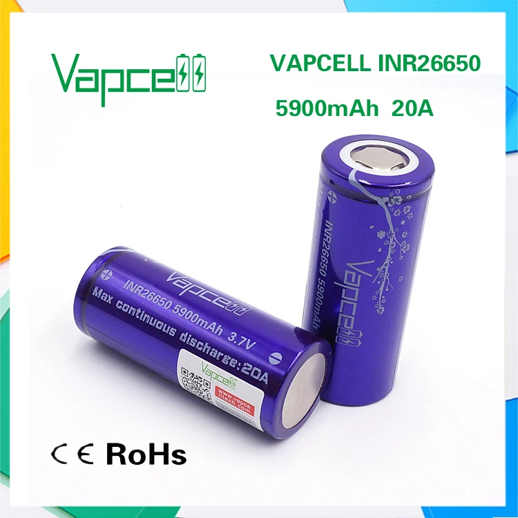 4 шт. VAPCELL INR26650 5900 мАч 20A аккумуляторная батарея INR 26650 большой емкости E CIG IMR vs