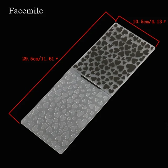 55025 Facemile 1 шт. пластиковый подарок сердце точка звезда кора дерево текстура тиснение папка для скрапбукинга DIY альбом карта инструмент-шаблон штамп - Цвет: 55025