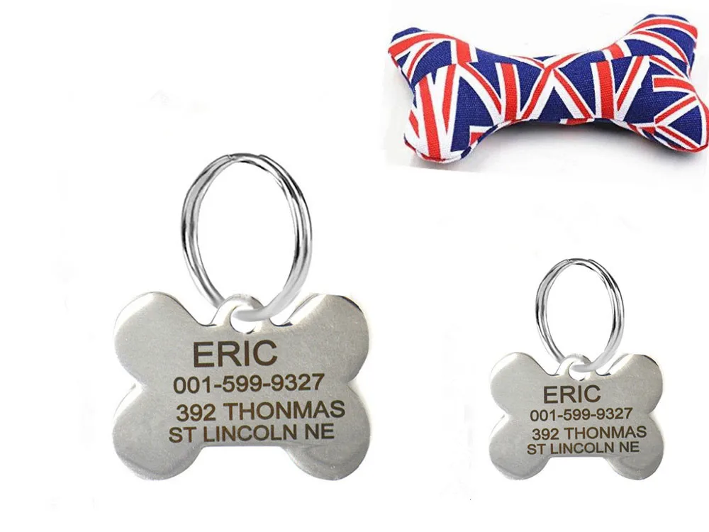 Гравировка текста на передней и задней сторонах из нержавеющей стали pet dog tag индивидуальные QR Имя адрес телефон бесплатные игрушки крепления