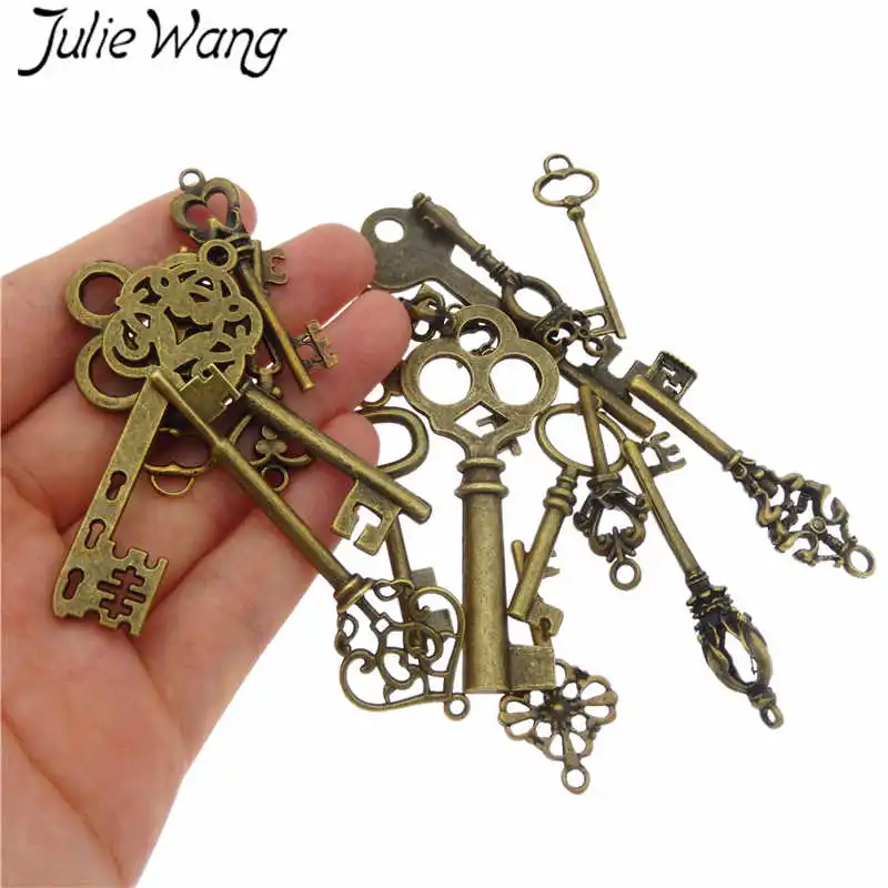 Julie Wang 10 шт. случайно смешанные Подвески для ключей Античный цвет аксессуары